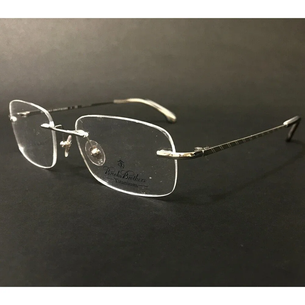 Brooks Brothers Eyeglasses Frames BB495T 1558T Silver Square 52-18-140